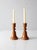 This pair of handmade vintage wooden candlesticks features a warm honey tone and classic turned wood design. Each holder...