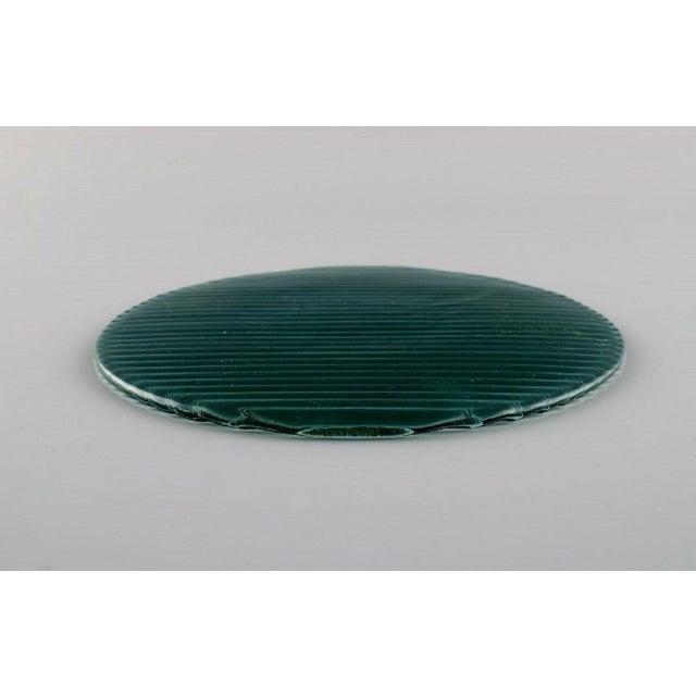 Blue-Green Art Glass Buffet Plates by Per Lütken for Holmegaard, 1980s, Set of 12 For Sale - Image 3 of 6
