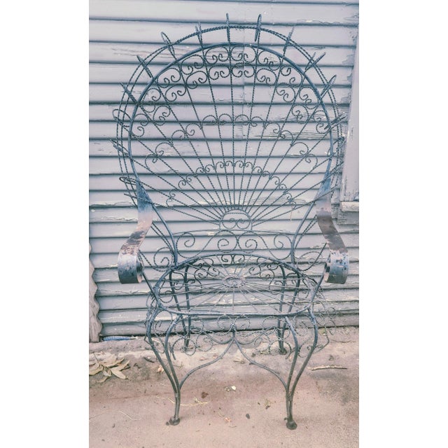 1960s Wrought Iron Peacock Chairs Set of Two For Sale - Image 4 of 5