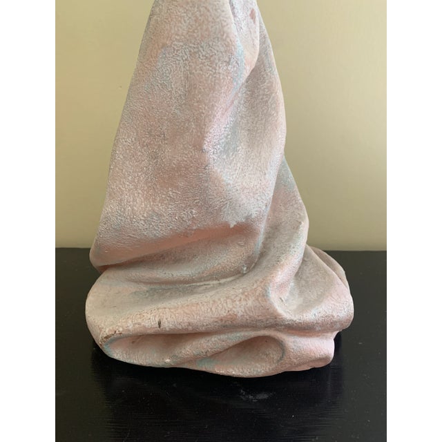 Sculpture Materials 1970s John Dickinson Style Trompe l'Oeil Draped Plaster Table Lamp For Sale - Image 7 of 11