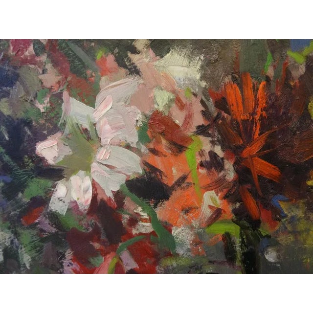 Alfejs Bromults, My Garden Flowers, 1974, Oil on Cardboard For Sale - Image 4 of 6