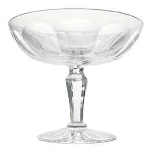 1940s Vintage Kosta-Boda Crystal Panel Coupe Compote Stem Bowl