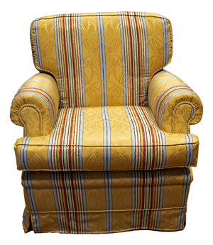 Italian Armchair with Liberty Striped Fabric, 1990s