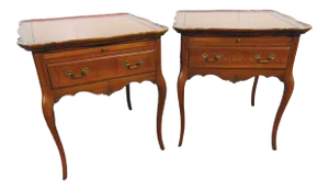 Imperial Louis XV Style Cherry Side Tables - a Pair
