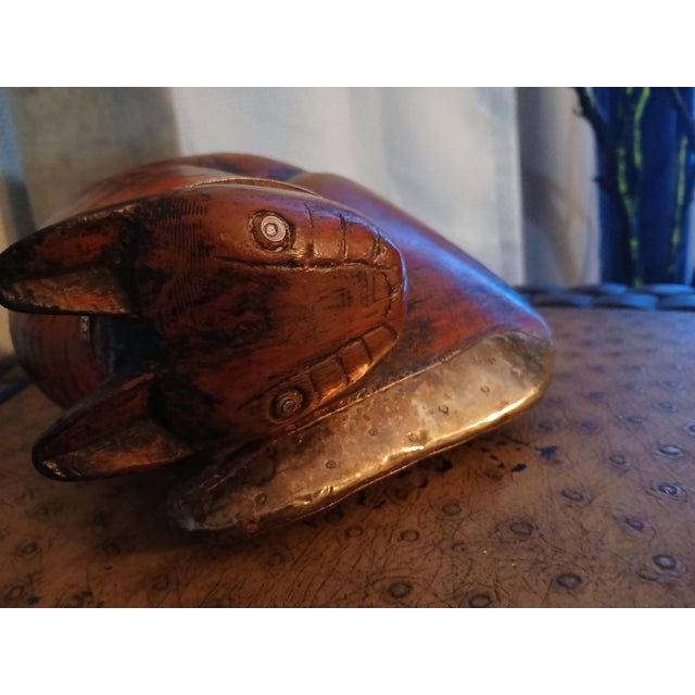 1970s 1970s | "The Guardian" Curled Feline in Wood & Bronze ​Presented by Methinks Art Studio and Dwelling Artistic Intervention by Splendidus For Sale - Image 5 of 12