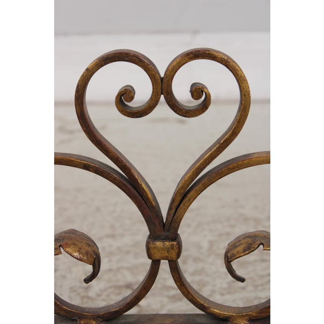 Gold Finish Iron Gothic Fireplace Fender Set For Sale - Image 9 of 13
