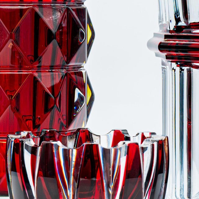 French Baccarat and Sèvres Glass Vases in Crystal, 1990, Set of 3 For Sale - Image 3 of 18