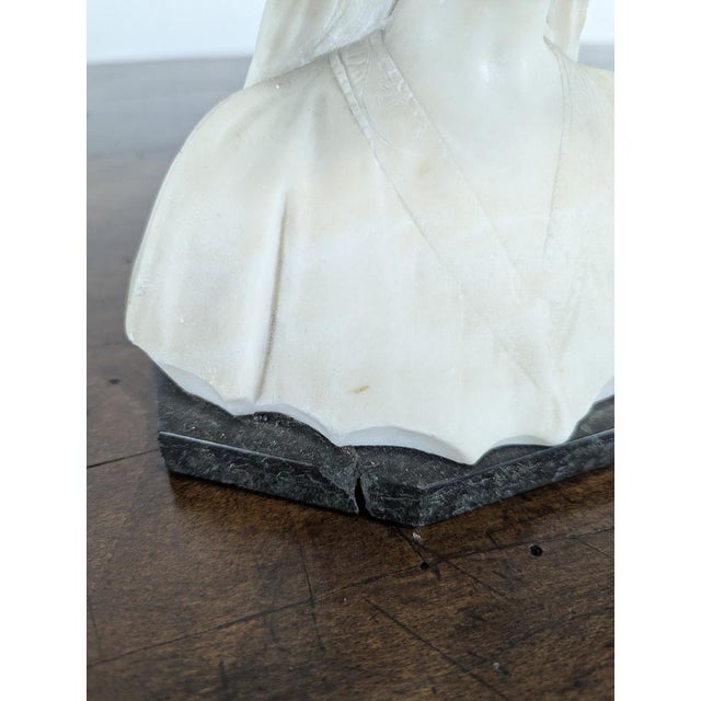 Small Bust of Young Woman in Alabaster For Sale - Image 3 of 6