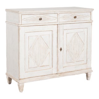 19th Century White Painted Swedish Cabinet Sideboard For Sale