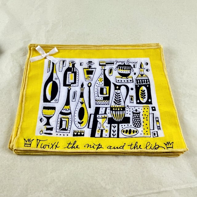 1960s George Briard Cocktail Napkins -Twixt the Nip & the Lib, S/8 Boxed For Sale - Image 5 of 12