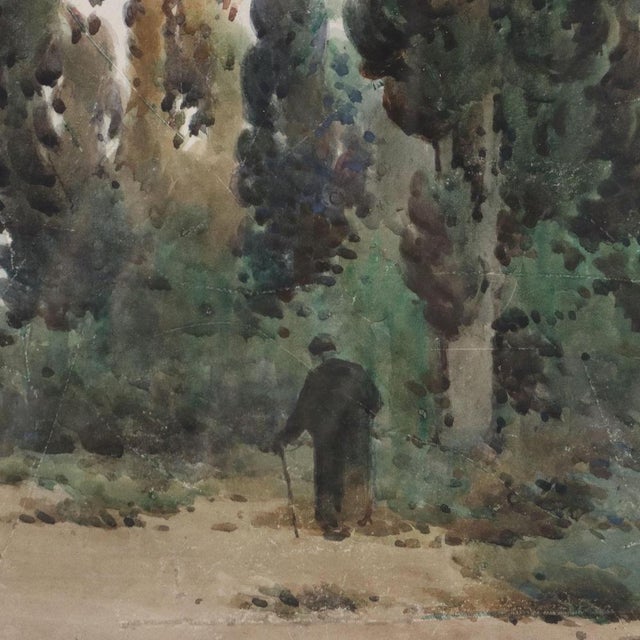 Angelos Giallinas, Landscape, Watercolor For Sale - Image 3 of 8