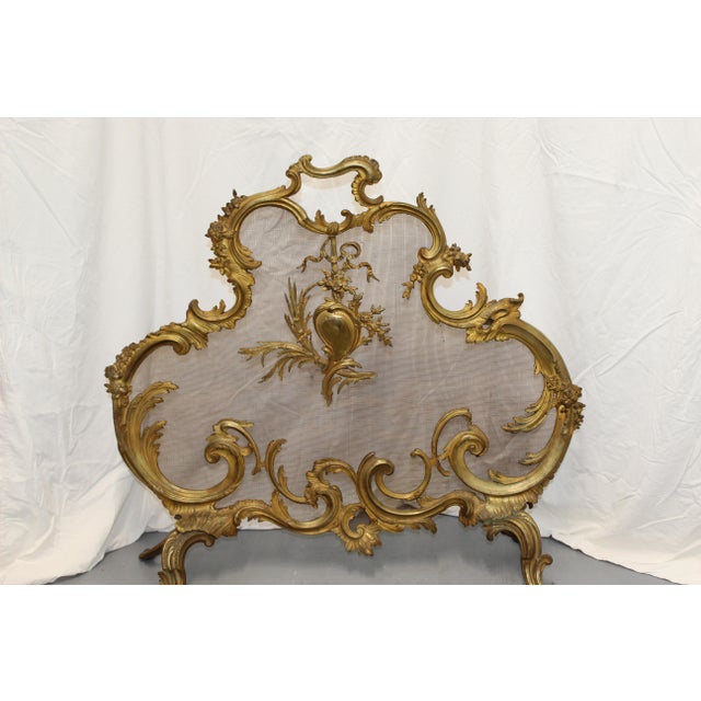 Louis XV style Gilt Solid bronze French Fireplace Spark Guard Ornate Antique Bronze Fire Screen Baroque Rococo Gold home...
