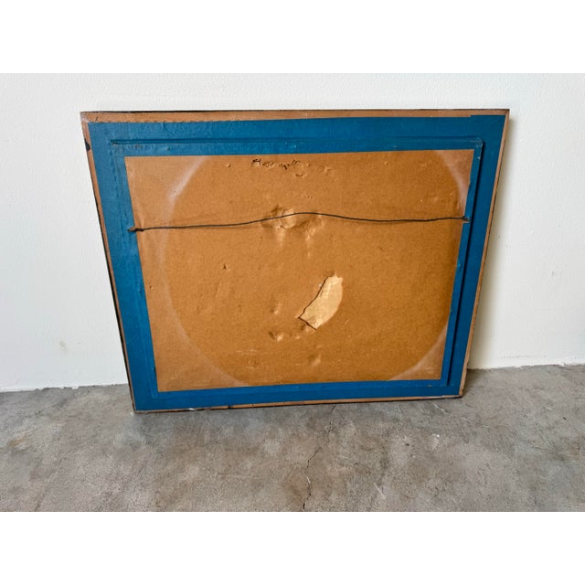 1970's Vintage Sunset Coastal Seascape Oil Painting by Fran S — Framed For Sale - Image 11 of 11