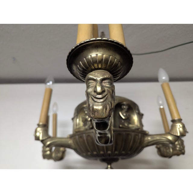 Antique Neoclassical Chandelier in Cast Brass, 1900s For Sale - Image 9 of 18