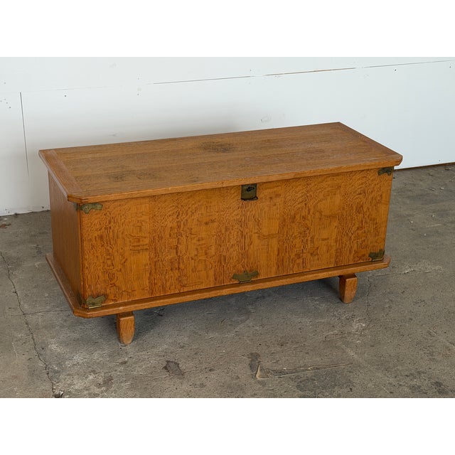 Wood Scandinavian Modern Oak Chest from Henning Kjærnulf, Denmark, 1960s For Sale - Image 7 of 12