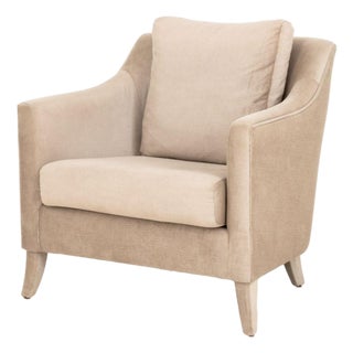 Brabbu "Como" Gray Velvet Upholstered Armchair For Sale