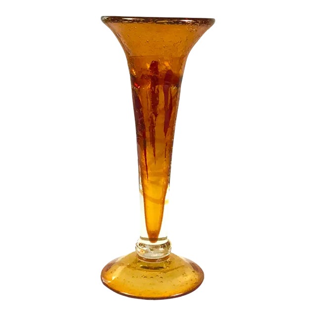 Contemporary Hand Blown Glass Vase Chairish