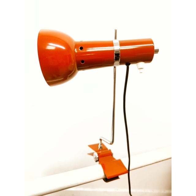 Clamp Light in Red Metal For Sale - Image 11 of 18