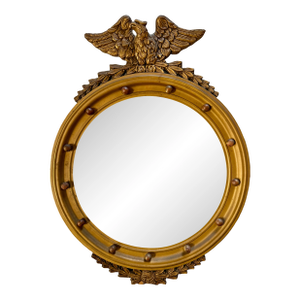 Early 19th Century Federal Giltwood Convex Eagle Mirror