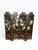 Wood Vintage Chinese Black Lacquer Folding Screen With Mother-of-Pearl Inlay For Sale - Image 7 of 8