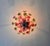 Vintage Italian Murano Style Botanical Flower Ceiling Light, Vintage Handblown Pink Green Glass Bouquet Chandelier, 5-Light Flush Mount For Sale - Image 11 of 17