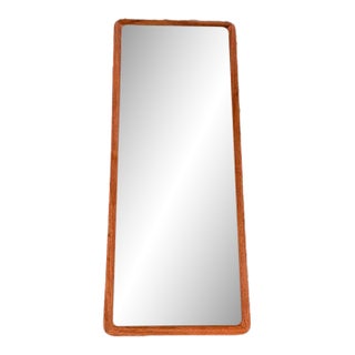 Custom Modern Minimal Walnut Wall Mirror For Sale