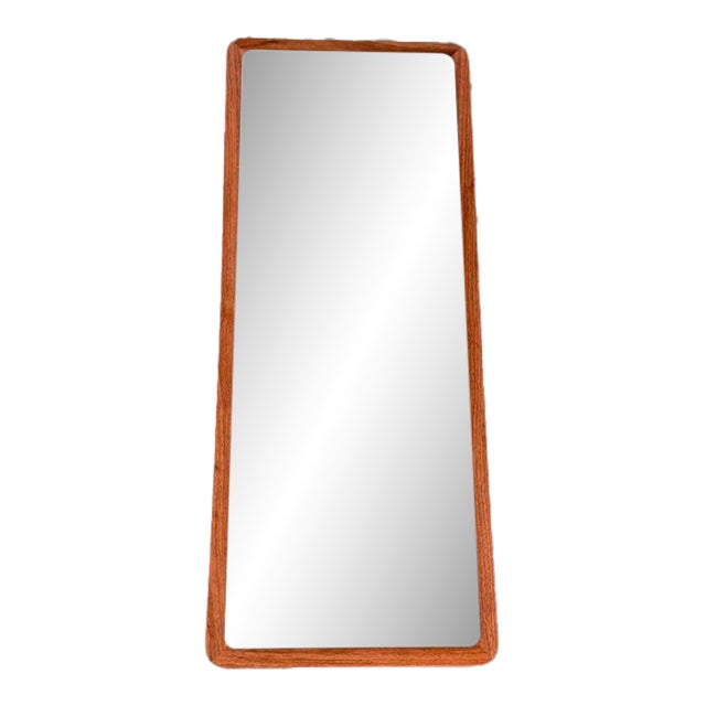 Custom Modern Minimal Walnut Wall Mirror For Sale
