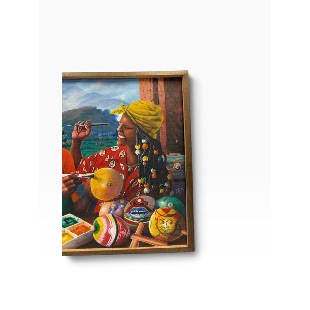 An exceptional and highly collectible original oil-on-canvas painting by contemporary Haitian artist Soliman Delva. Dated...