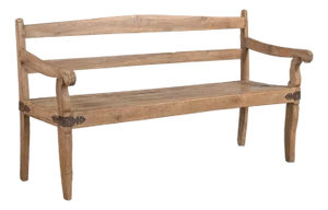 Vintage Anglo-Indian Teakwood Ladderback Bench