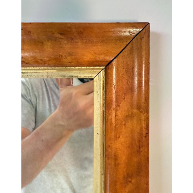 English Rectangular Mirror With Maple and Giltwood Frame (H 30 5/8 X W 23 1/4) For Sale In Austin - Image 6 of 9