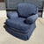 Textile Late 20th Century Custom Upholstered Blue Club Chair For Sale - Image 7 of 9