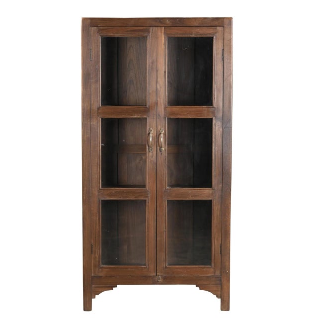 Vintage Anglo-Indian Teakwood Bookcase/Armoire, of classical form, with a beautiful color and patina to the teakwood, and...