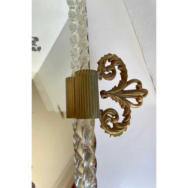 Glass Vintage Murano Italy Venetian Glass Rope Romantic Mirror Serving Vanity Tray For Sale - Image 7 of 12