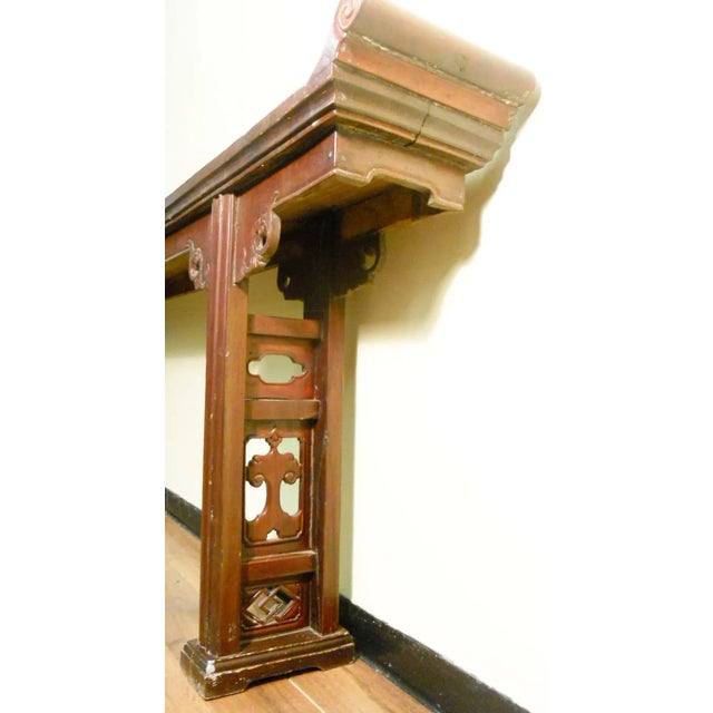 Chinese Antique Chinese Altar Table, Zelkova Wood, Circa 1800-1849 For Sale - Image 3 of 12