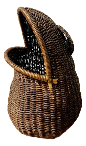 Vintage Mid-Century Wicker Frog Wastebasket