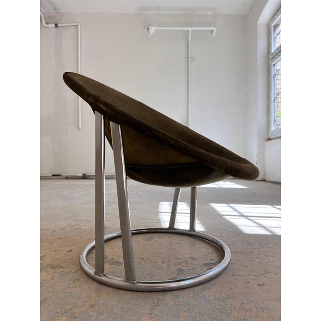 Model Sling Balloon Chair in Green Suede by Lusch & Co For Sale - Image 4 of 11