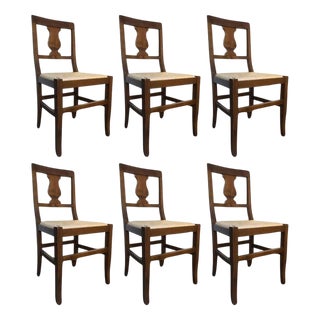 Mid-Century Modern Italian Walnut Chairs, 1970, Set of 6 For Sale