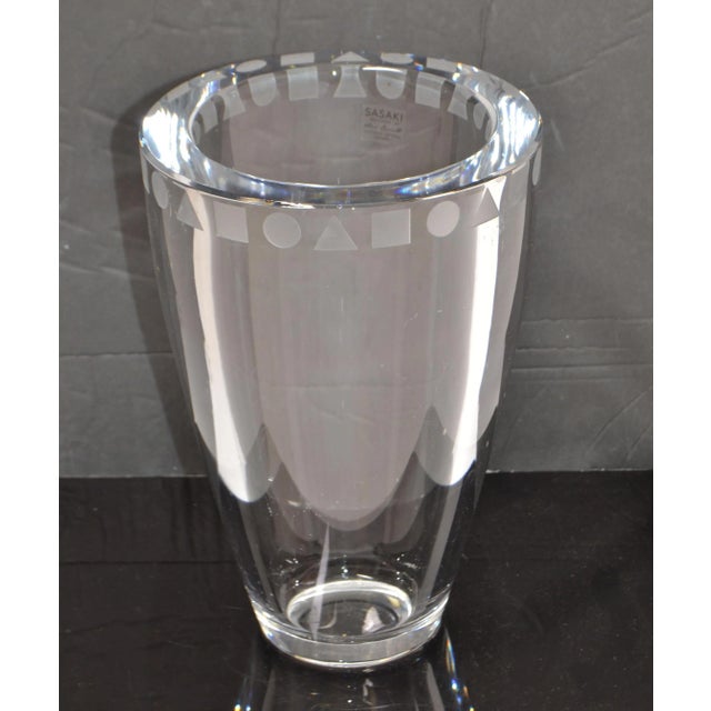 1970s Ward Bennett for Sasaki Sengai Japan Clear Lead Crystal Vase For Sale - Image 13 of 13