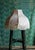 Large scalloped bell lampshades with fringe in a gorgeous off white or ivory floral fabric. Oriental or Asian style. 11"...