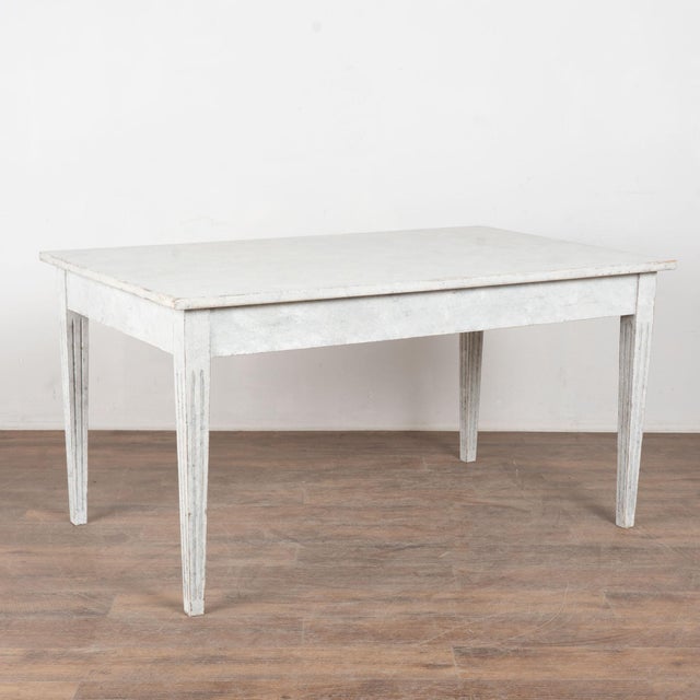 19th Century Swedish Gray Painted Two-Drawer Table or Writing Desk For Sale - Image 13 of 13