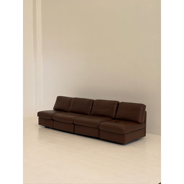 Brown Modular Sofa by Jonathan De Pas, Donato Durbino and Paolo Lomazzi for Zanotta, 1970s, Set of 4 For Sale - Image 8 of 18