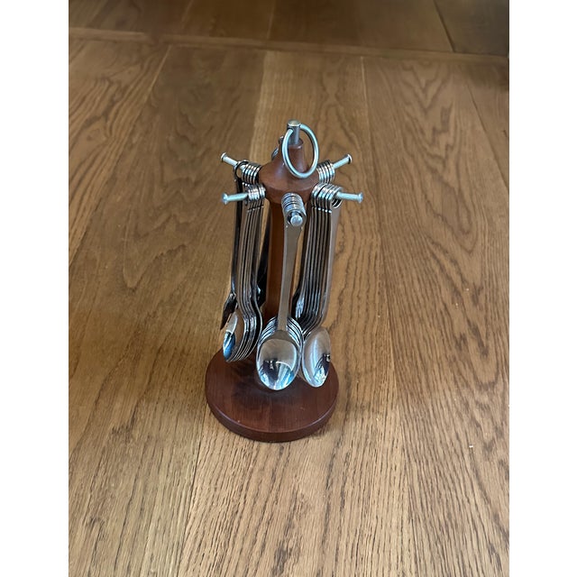 Frigast Vintage Frigast of Denmark Stainless Silverware Set and Holder "Pantry" Collection - 40 pcs For Sale - Image 4 of 4