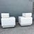 1980s Postmodern Galactic White Gloss Laminate Waterfall Nightstands - A Pair For Sale - Image 5 of 11