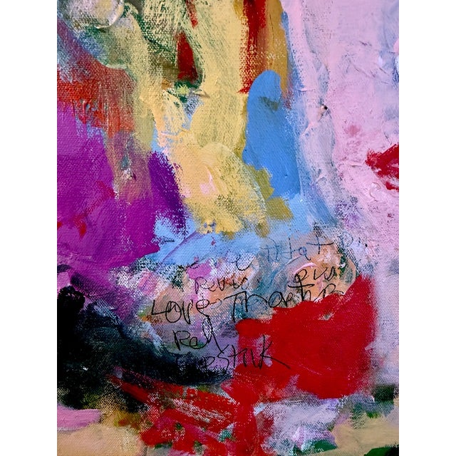 Impressionist "Love That Red" Abstract Expressionism Acrylic Painting For Sale - Image 3 of 4