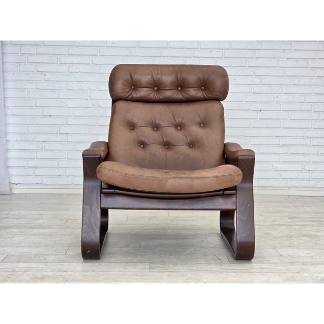 Vintage Danish Lounge Chair in Leather by Georg Thams, 1970s For Sale - Image 14 of 18