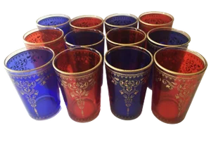 Vintage Set of 12 Moroccan Mint Tea Artisan Glasses