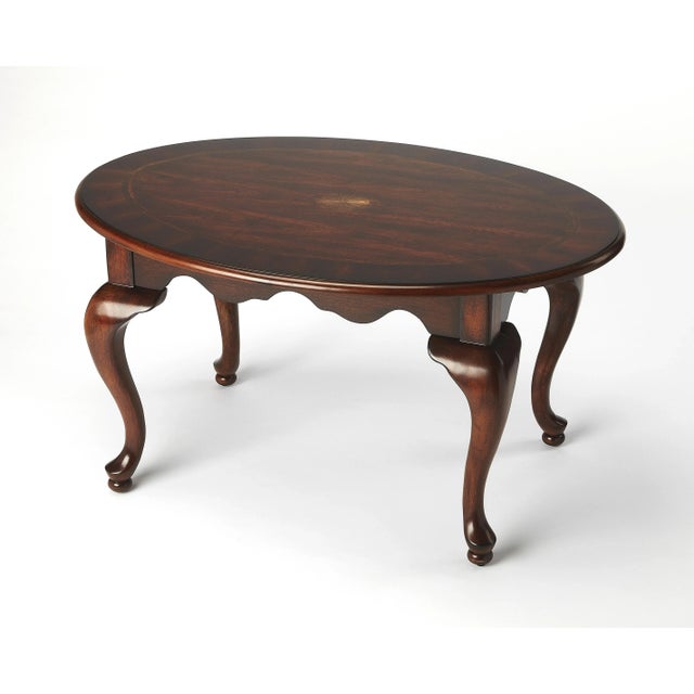 2020s Grace Oval 4 Legs Coffee Table, Dark Brown For Sale - Image 5 of 5