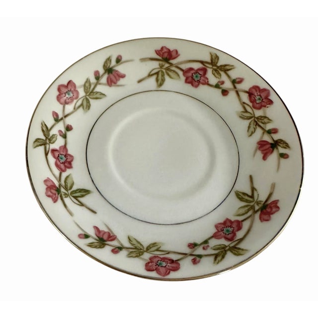 Vintage Valmont China ‘Briar Rose’ Pattern Bread & Butter Plates - A Set of 5 For Sale - Image 11 of 12