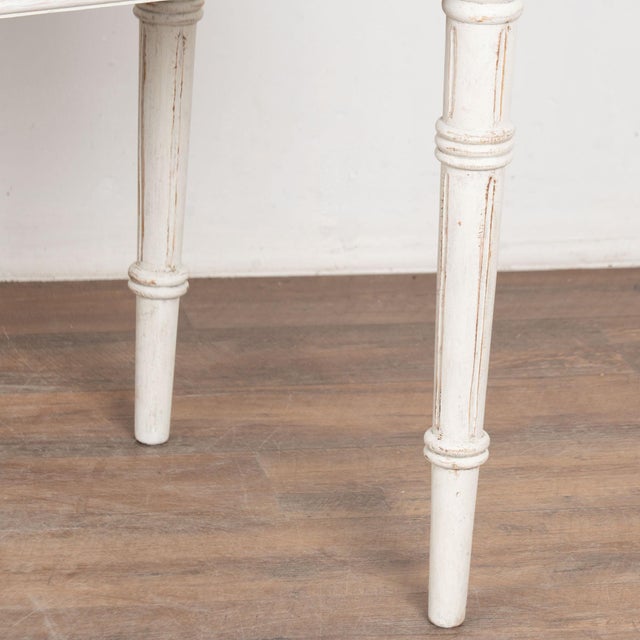 19th Century Swedish White Gustavian Three Drawer Side Table or Desk For Sale - Image 15 of 16
