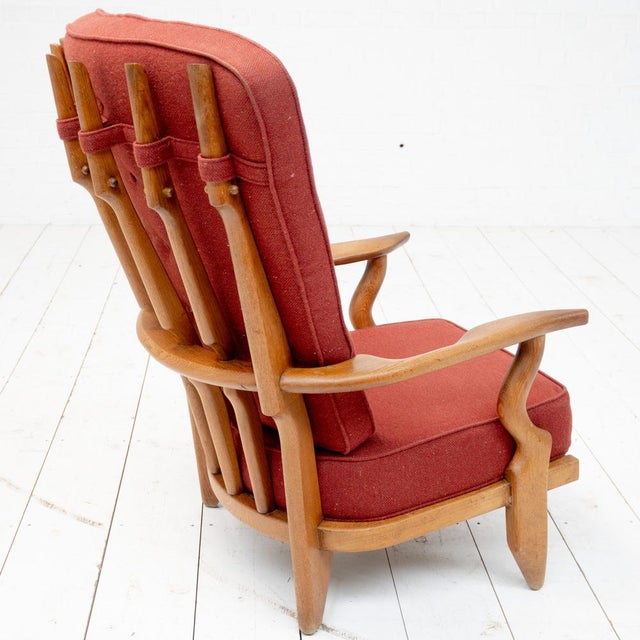 Wood Vintage Grand Repos Chair by Guillerme Et Chambron for Votre Maison, 1960s For Sale - Image 7 of 9